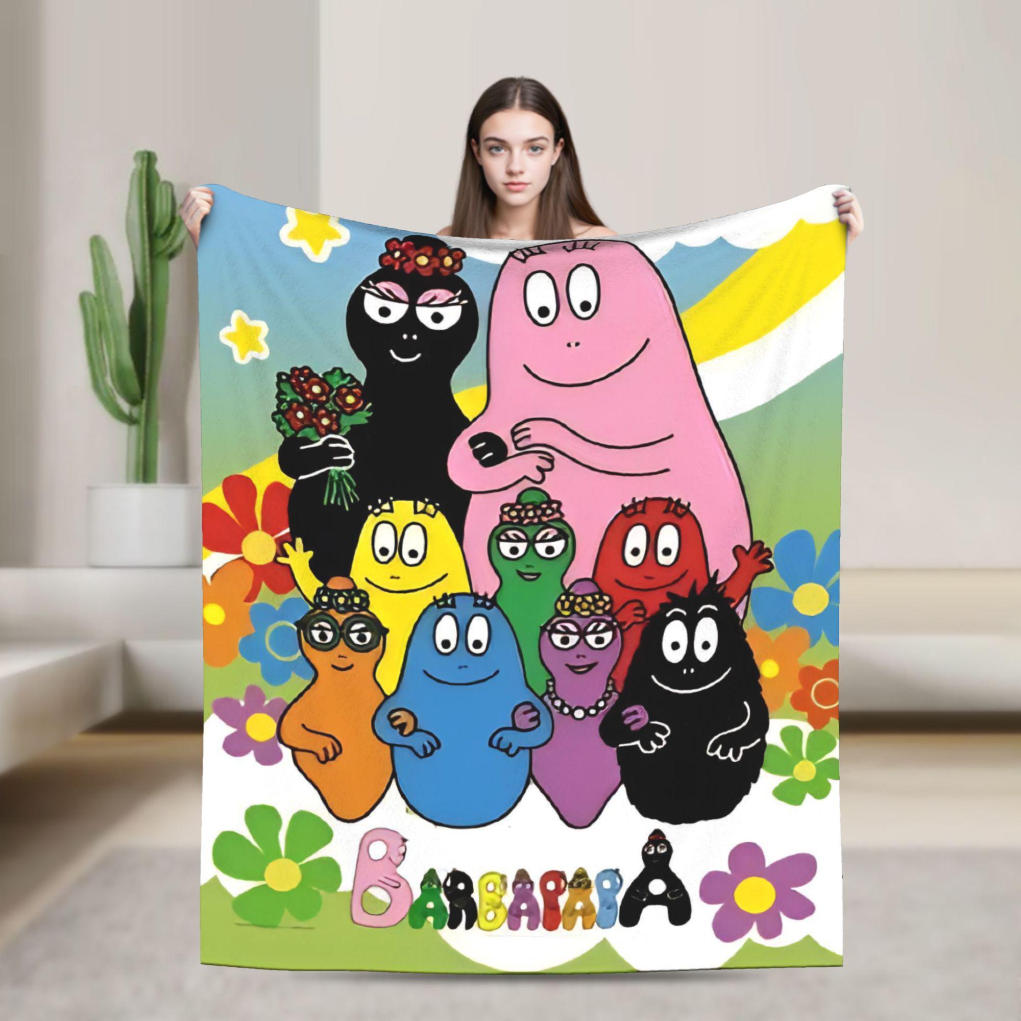

Barbapapa Barbamama Family Flannel Blanket Warm Throw Blanket for Couch Bed Travel Print Bedspread Sofa Bed Cover 30x40in