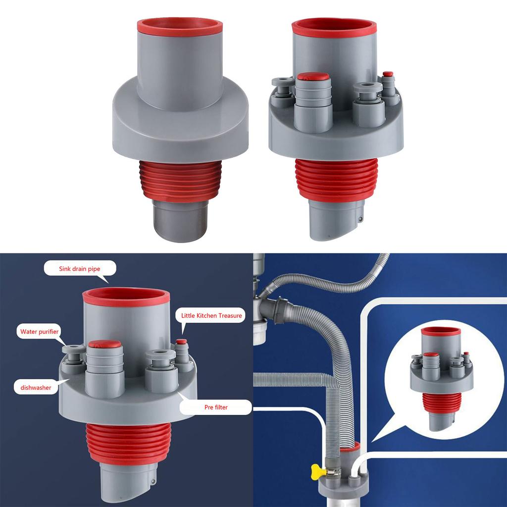 Kuchyňské odpadní potrubí, trojitý konektor, proti zápachu, integrované kanalizační řešení pro vaši kuchyň, eliminuje nepříjemné pachy
