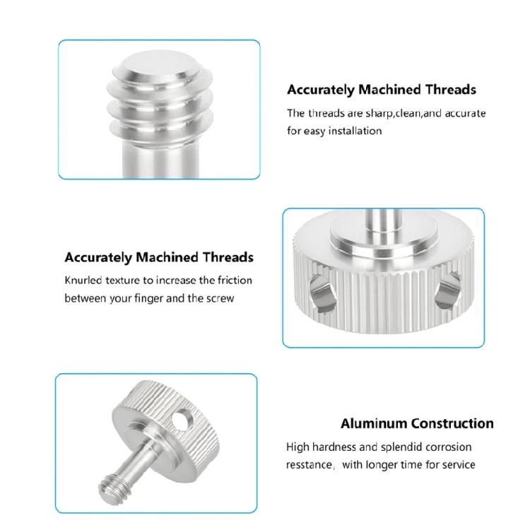 NonSlip Steel 1/4 Threaded Knob Knurled Knob Screw Adapter For Quick Setups Of Photography Equipment Without Tool