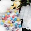 Simple Style Alphabet Cube Beads Letter Beads Used for Bracelet Made Jewelry Making DIY Crystal Epoxy Resin Mold 2 Pcs