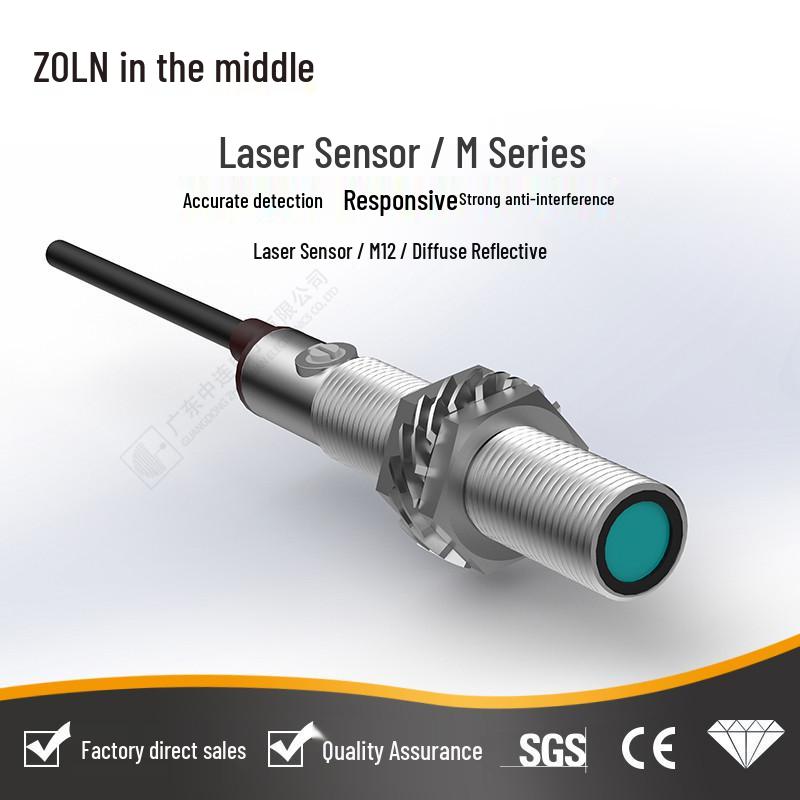 Zhonglian M Series Photoelectric Switch - M18 Diffuse Reflective, M12 Through-Beam, M8 DC Three-Wire