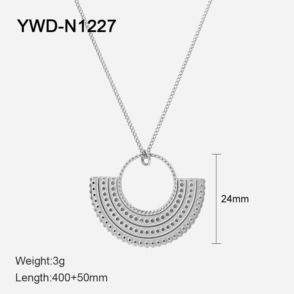

Европейское и американское новое ожерелье в форме веера, простое в стиле инс, золотой кулон из нержавеющей стали, геометрическое ожерелье, женские украшения