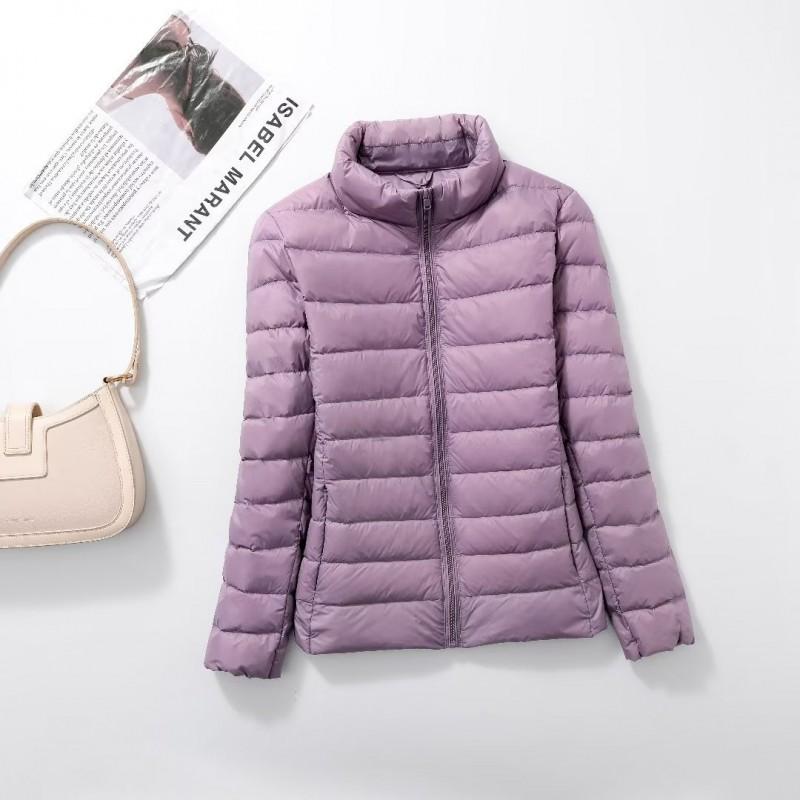Womens Lightweight Short Down Jacket Plus Size Stand Collar White Duck Warm Coat
