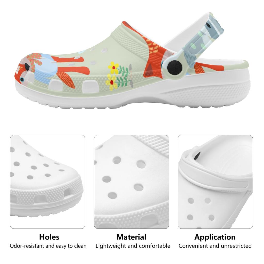 Pattern Printed EVA Clogs for Women Men Quick Dry Lightweight Easy Slip On Casual Shoes Soft Summer Sandals Soft Daily Wear