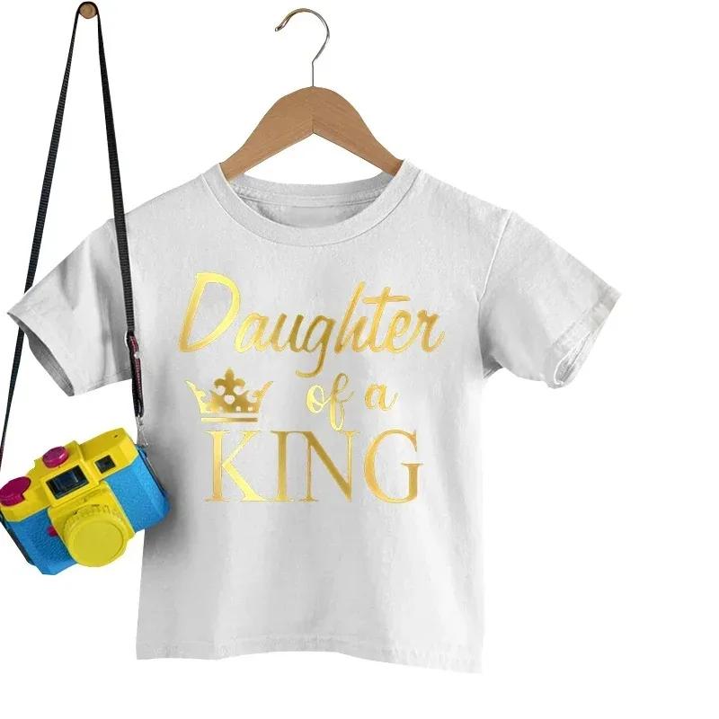 2024 Vater der Prinzessin Tochter des Königs Print T-Shirt Schönes Papa und ich Outfit Familie passende Outfits Papa Baby Mädchen Sommer