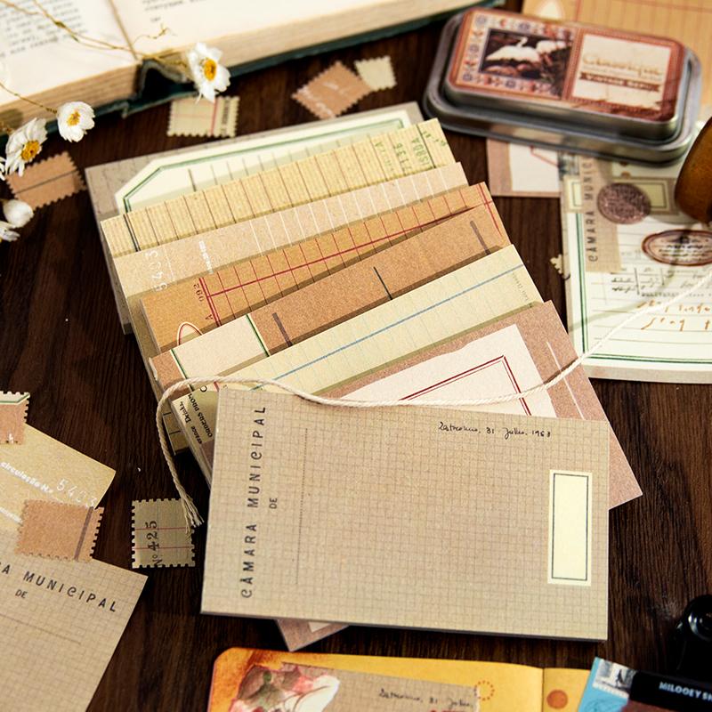 Yoofun 50 Blatt Leichte Vintage Basic Notizblöcke Materialpapier Junk Journal Scrapbooking Karten Retro Hintergrund Dekorpapier