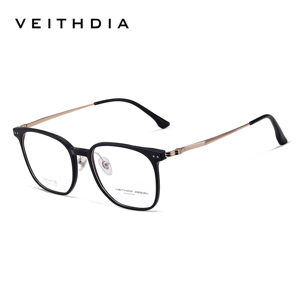 VEITHDIA Vintage Titanbrillengestell Retro Optische Myopiebrille für Damen Herren Kann mit Sehstärke ausgestattet werden 7306