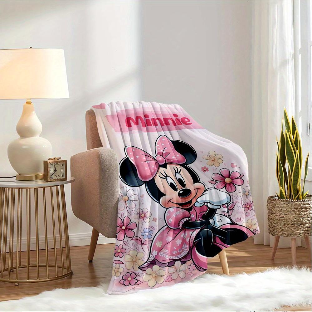 1 PC Throw Blanket - Minnie Mouse Floral Design - Soft and Cozy Bed Coverlet for Room Decor, Couch Throw, Birthday Gift Idea for s, Perfect