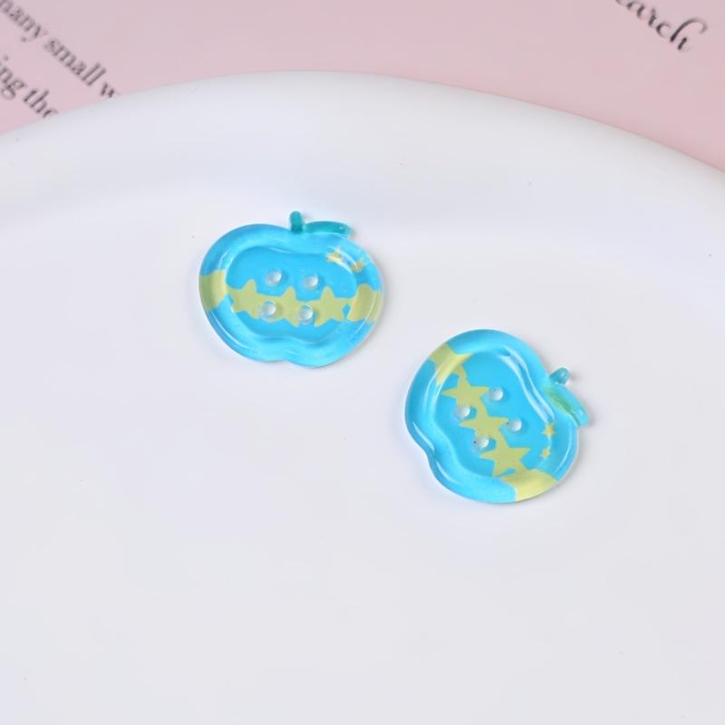 10pcs Dopamine Color Apple Translucent Buttons for Crafts Resin Accessories Clothing Sewing Supplies Sweaters Materials