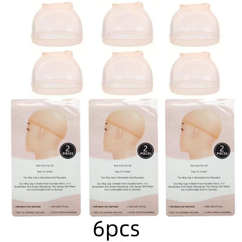 6/12Pcs Thin Hd Sheer Wig Caps For Women Invisible Stocking Bald Cap Lace Front Wig Accessories