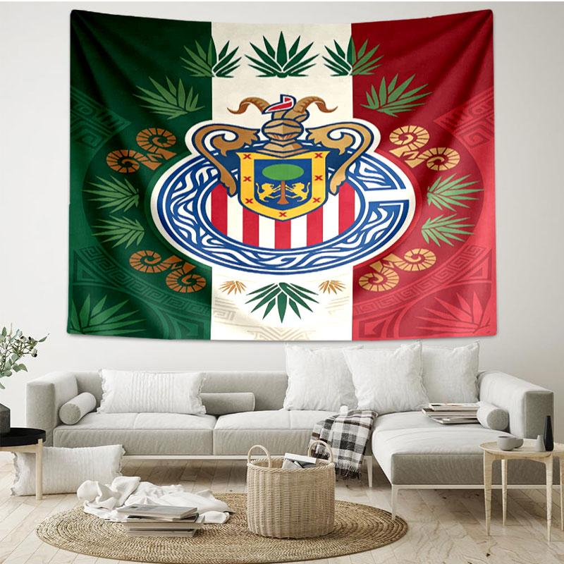Club Deportivo Guadalajara Print Tapestry - Portable Wall Decor Cloth, for Home, Dorm, Travel, Bedroom, Living Room - Ideal Birthday Housewarming Gift