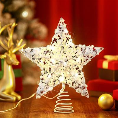 New Christmas Tree Decoration LED Glowing Star Decoration Glowing Christmas Decoration Christmas Tree Tree Top Star Decoration