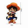 One Piece Handheld Luffy Solon Portgas·D· Ace Sitting Yamato versión Q juego de moda dibujos animados Anime coche ornamento rega