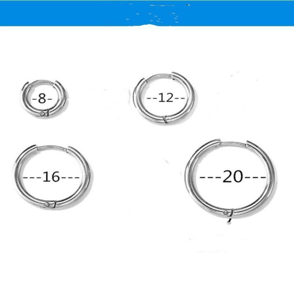 Circle Titanium Steel Hoop Earrings Sliver/Gold/Black Circular Earrings Man