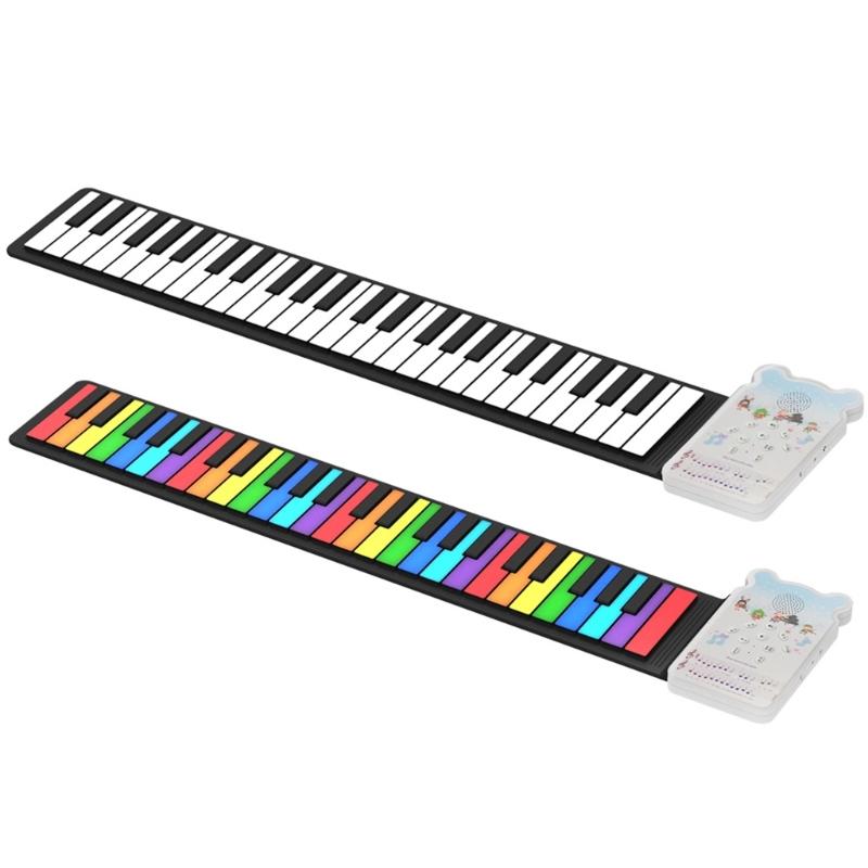 Roll Up Piano, 49 Key Multifunctional Electronic Piano Keyboard Foldable Hand Roll Out Piano, Educational Soft Keyboard