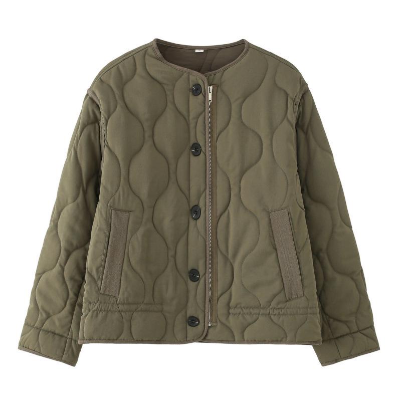 

European and American Autumn/Winter Street Fashion Loose Quilted Cotton Jacket M армия зеленый
