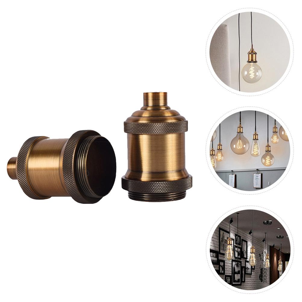 2Pcs Vintage E27 Light Socket 27Mm Threaded Base Lamp Holder for Decorative Edison Style Bulbs Easy Wiring Connection Setup