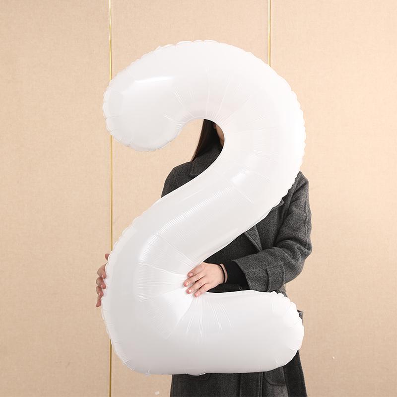 2nd Birthday Smiley Face Number Balloons for Kids - Outdoor Decoration & Photo Props (Boys & Girls)