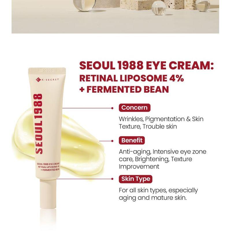 KSECRET SEOUL 1988 Augencreme : Retinal-Liposom 4% + Fermentiertes Bohnen-Bündel-Set