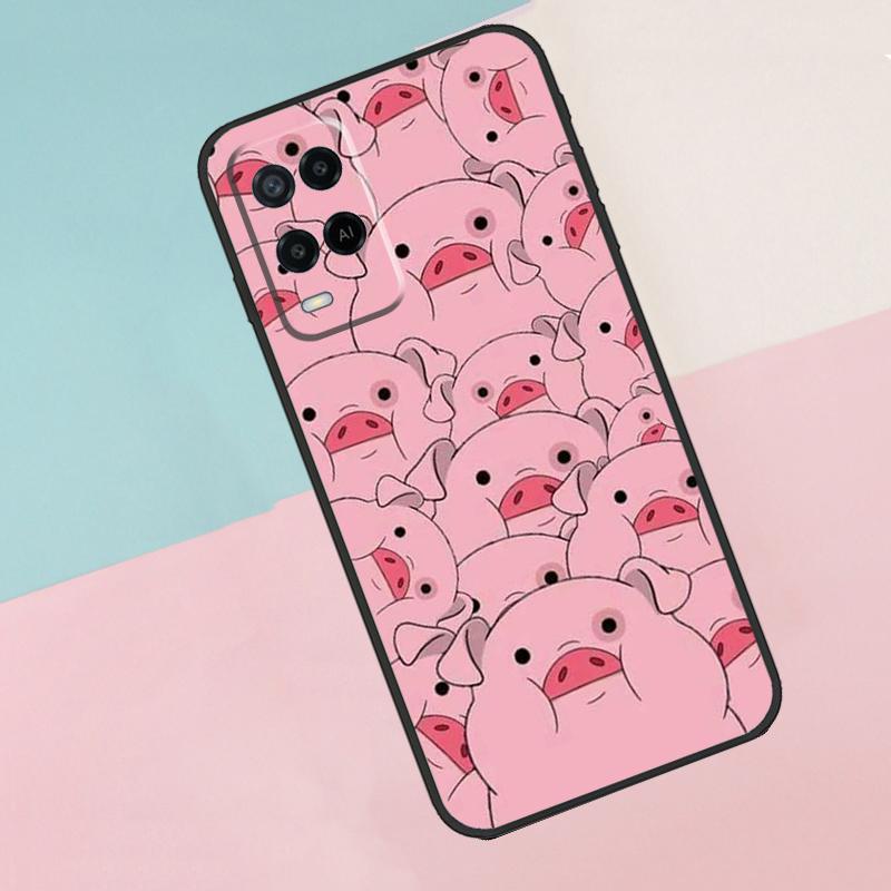 Cartoon Pig For Oppo A40 A60 A80 A18 A38 A58 A78 A98 A79 A16 A76 A96 A15 A74 A94 A54 A77 A17 Phone Case