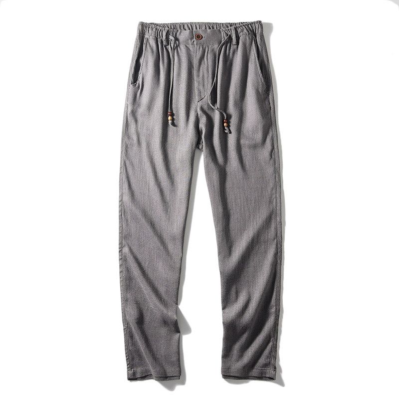 Chinese Style Shirt Thin Export Export Men s Linen Dark Gray Pants 5602 3XL