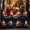 9 Pcs 2D Flat Of Fashionable Wooden Wood Santa Claus Party Decorations Cute Christmas Ornaments