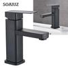 304 Stainless Steel Black Single Cold Sink Faucet Bathroom Counter Basin Faucet