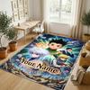 Personalized Crystal Velvet Carpet,Hunter × Hunter Custom Printed Name, Plush Area Rug For Home Indoor Decor