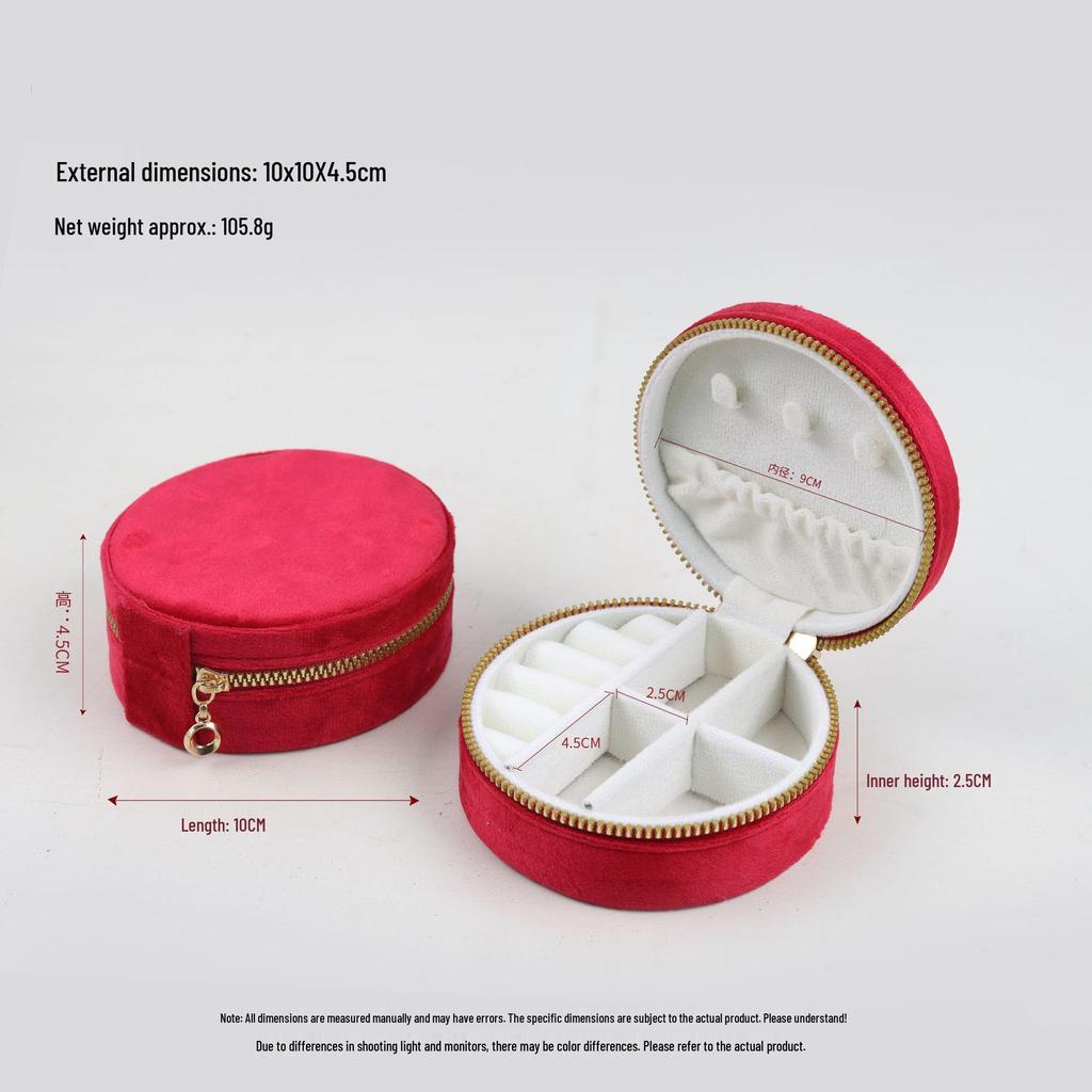 Velvet Travel Jewelry Box: Compact Storage for Rings & Necklaces