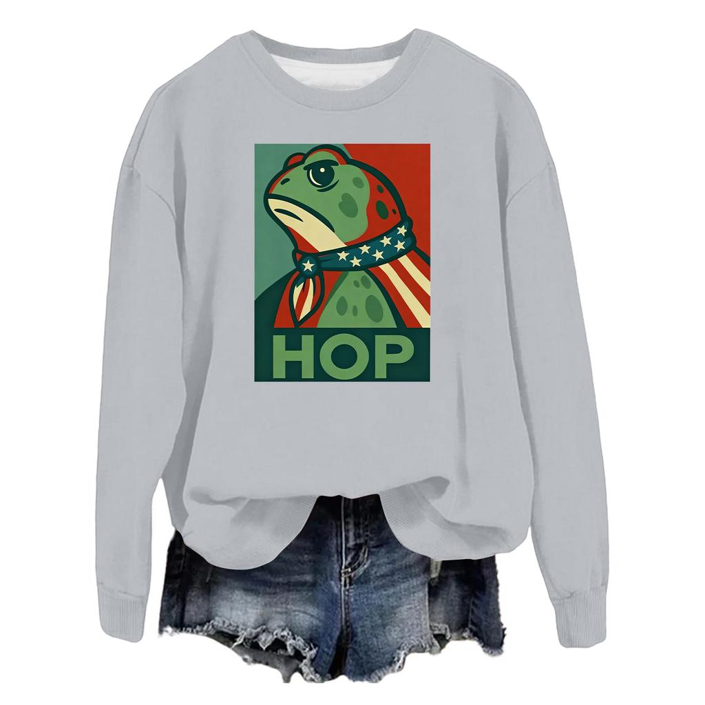Women's Fashion Casual Long Sleeve Loose Printed Sweatshirt