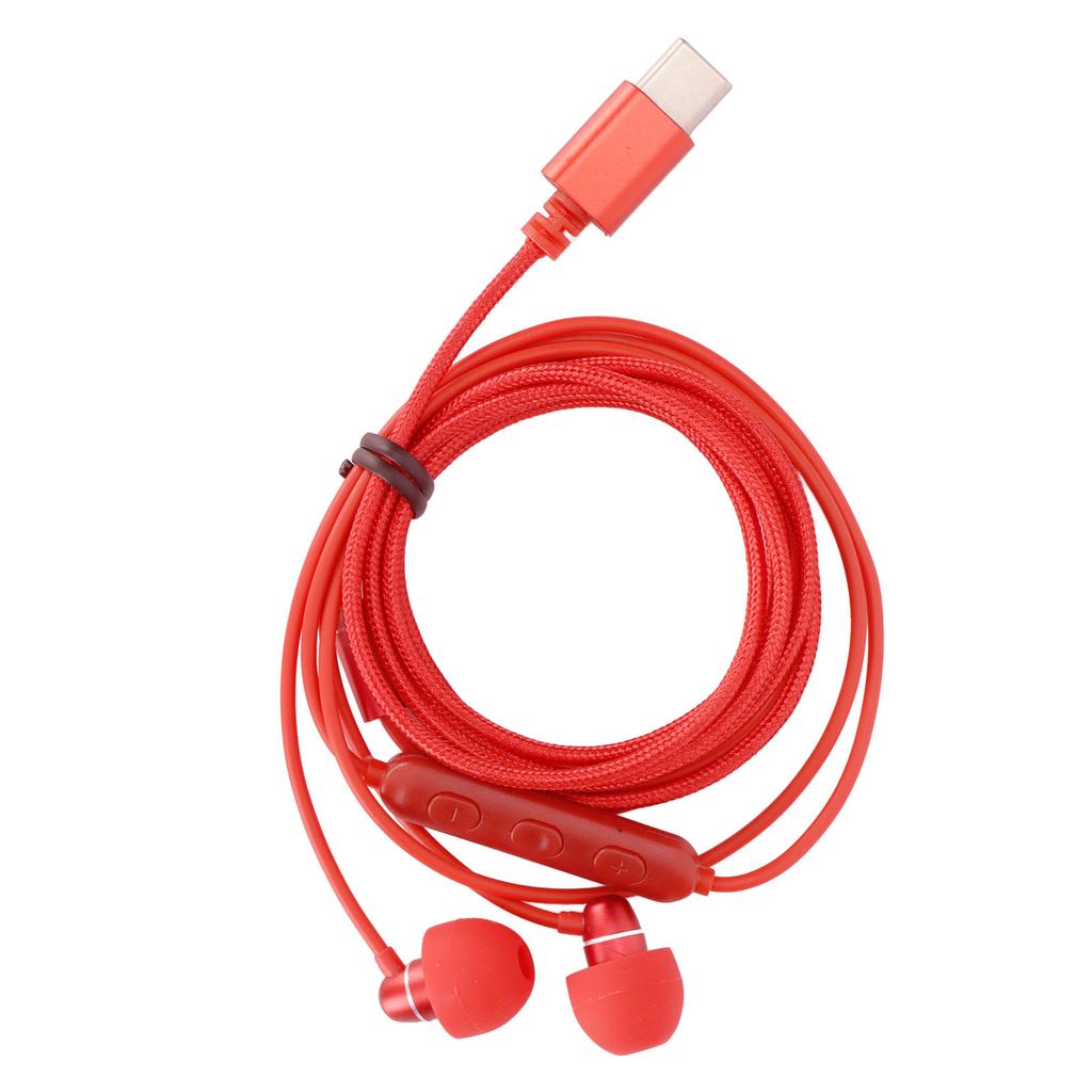 1.2m Type C Earbuds Type C Wired Headphones with Mic and Volume Control for Smartphones and
