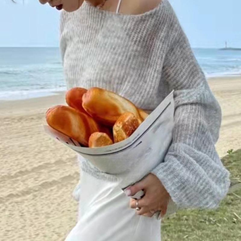 

Свободный вязаный свитер с круглым вырезом, женский модный тонкий повседневный женский свитер с длинным рукавом, весенний однотонный простой женский трикотажный свитер 26409 One Size серый