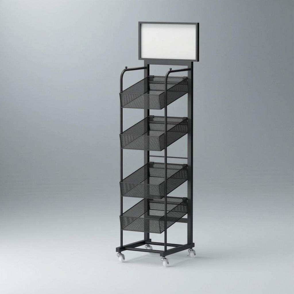 Umbrella Display Rack Mobile Rolling Slim for Convenience Stores