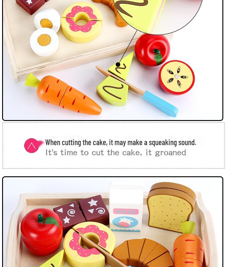 Wooden Pretend Play Kitchen Set: Children's Fruit and Vegetable Cutting Toy