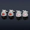 High-end French triangular alloy cufflinks with zircon inlay, men's micro-diamond suit shirt cufflinks, alloy accessories