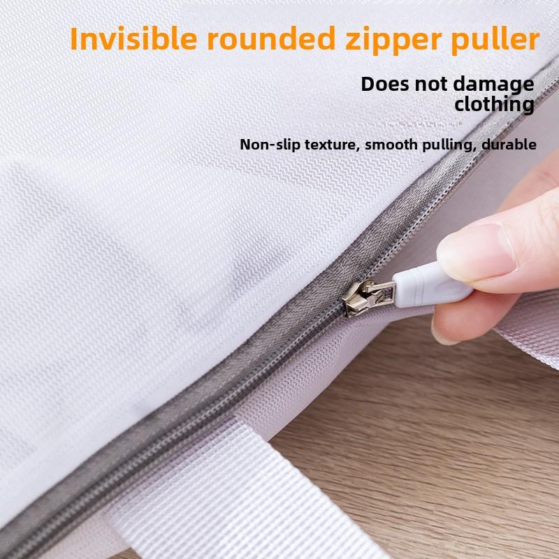 Three-dimensional Portable Honeycomb Mesh Zipper Laundry Bag for Household Washing Machines, Anti-deformation Mesh Bag