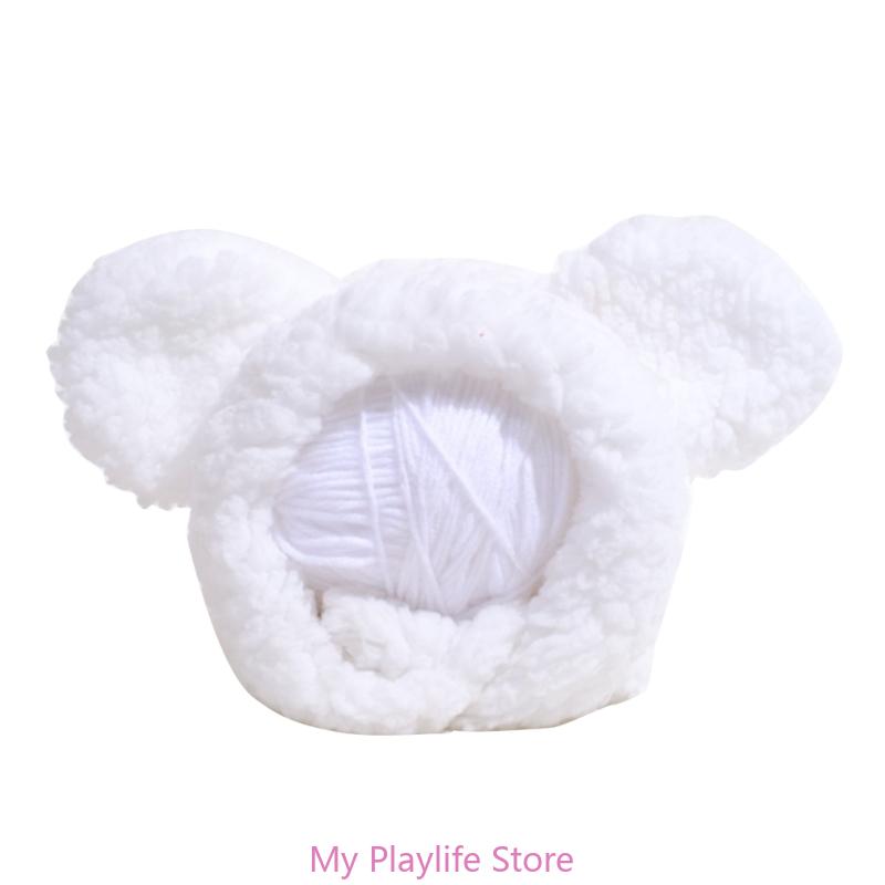 Pet Cat Cap Bear Ear Cat Hat Winter Warm Plush Pet Headwear Cosplay Photo Prop Kitten Puppy Party Costume Cat Accessories