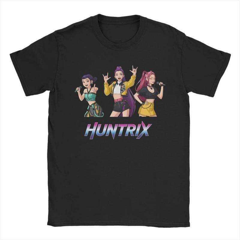 Cotton Tops Kpop Huntrix Girls Rumi Zoey Mira Kpop Demon Hunters T-Shirts Men Fashion Print Tee Shirt Vintage Clothes