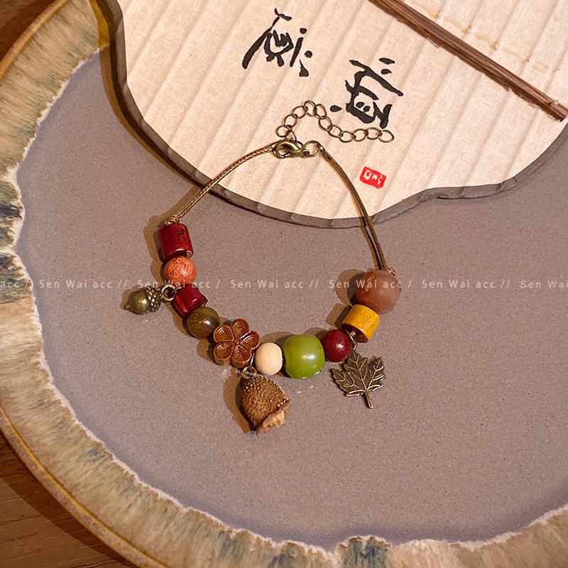 Mori retro plant fruit bracelet women's literary and ethnic style bracelet design sense new Chinese jewelry