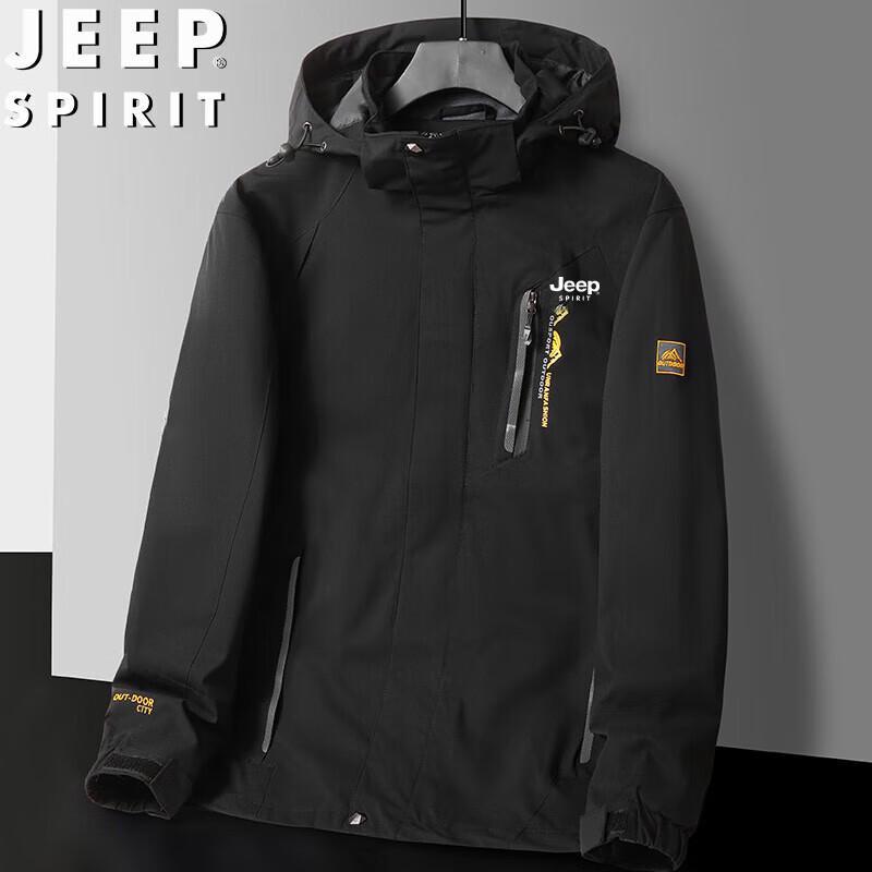 JEEP SPIRIT Men's Waterproof Fleece Lined Windbreaker Jacket