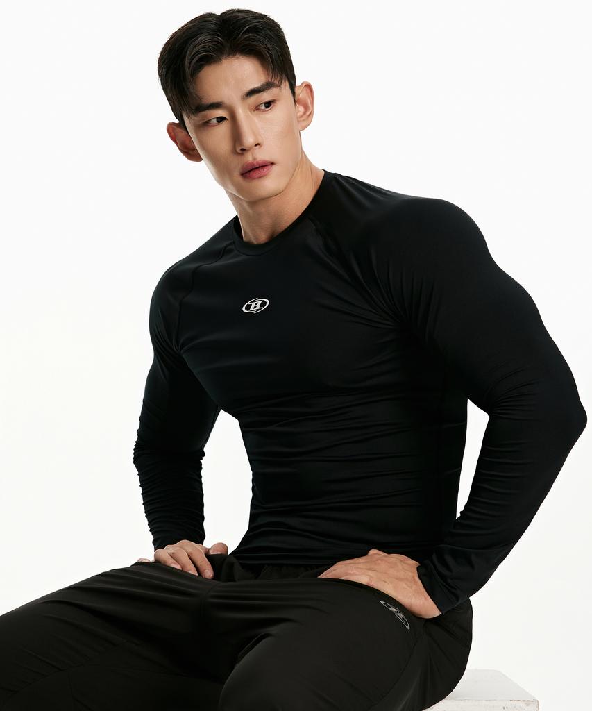 BORN TO WIN Symbol B Compression Long Sleeve [Black]