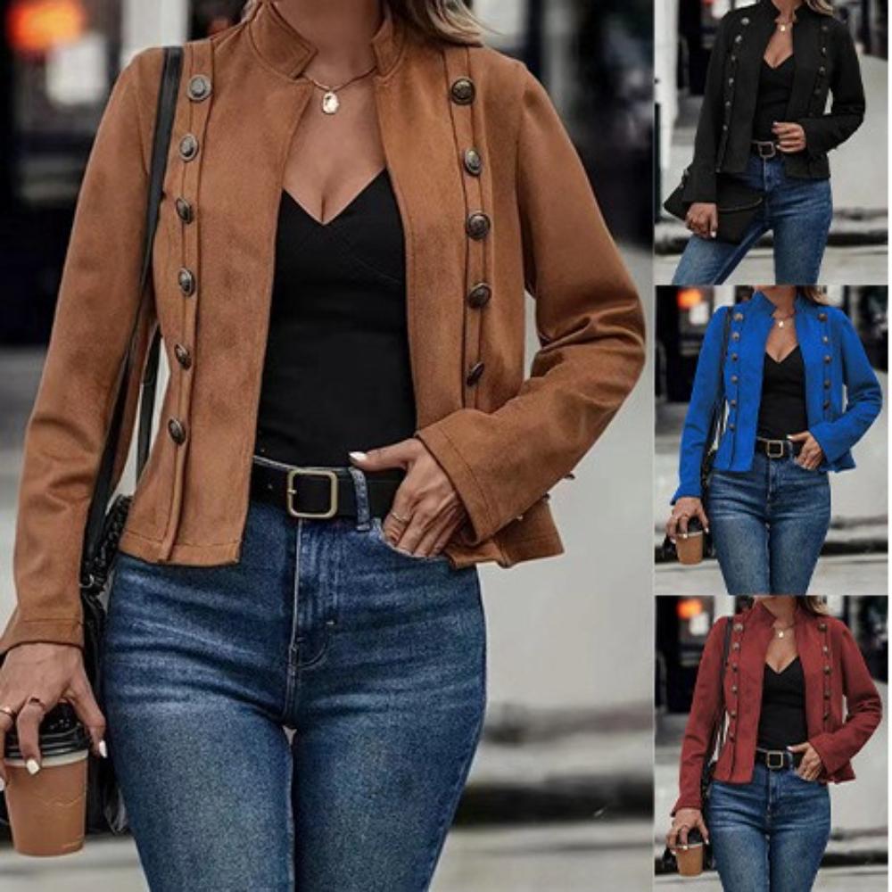 Giacca Corta da Donna in Pelle Scamosciata in Vari Colori