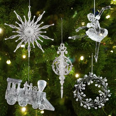 Vánoční stromek Průhledná sněhová vločka Závěsné ozdoby Akrylový přívěsek Vánoční dekorace pro domov Dárky Navidad Nový rok 2026