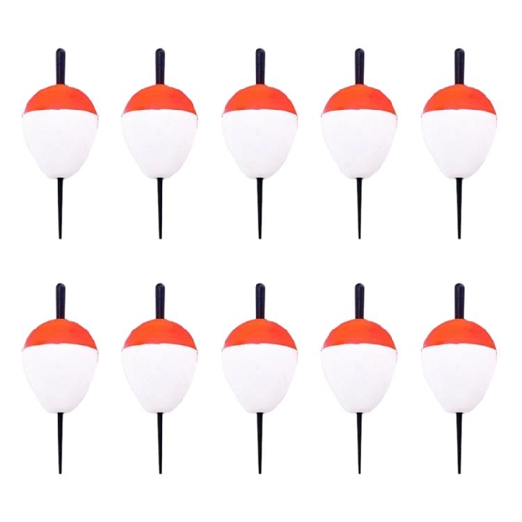 10Pcs Foam Fishing Float Bobber Sea Rock Fishing Striking Float Hard Foam Float Red And White Foam Sea Fishing Bobber