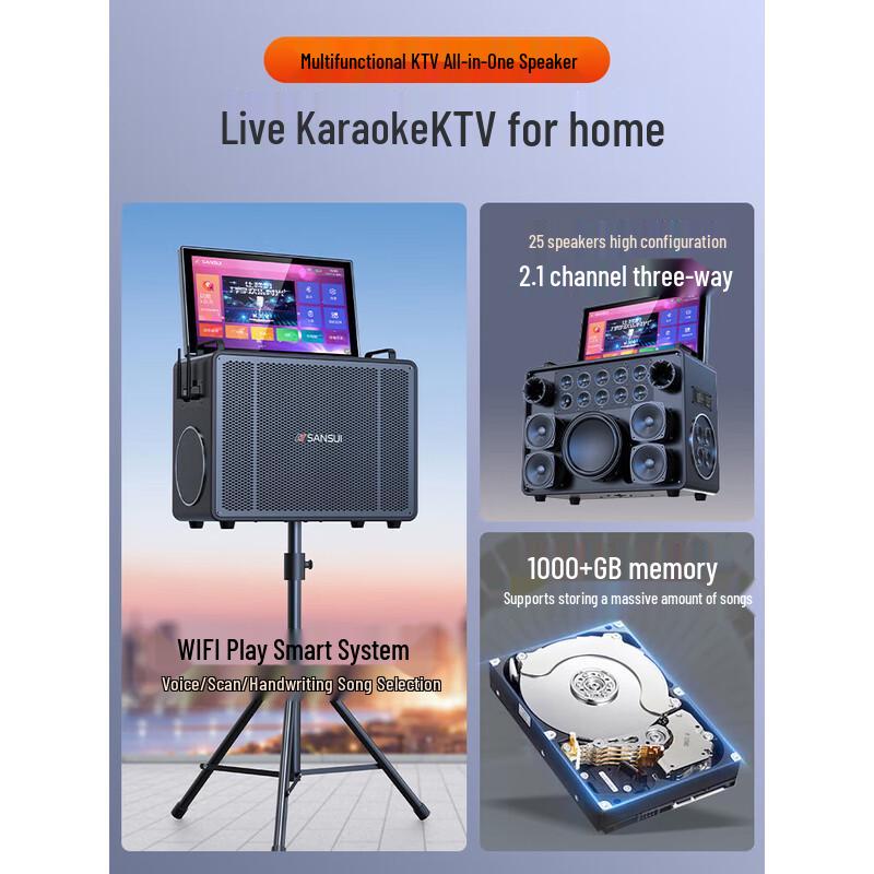 SANSUI C9 All-in-One Portable KTV Speaker System