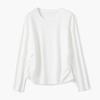 Snowforte Women's Silk Blend Pleated Round Neck Knit Top