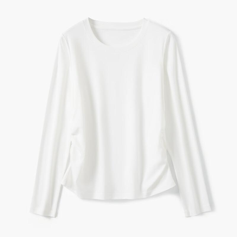 Snowforte Women's Silk Blend Pleated Round Neck Knit Top