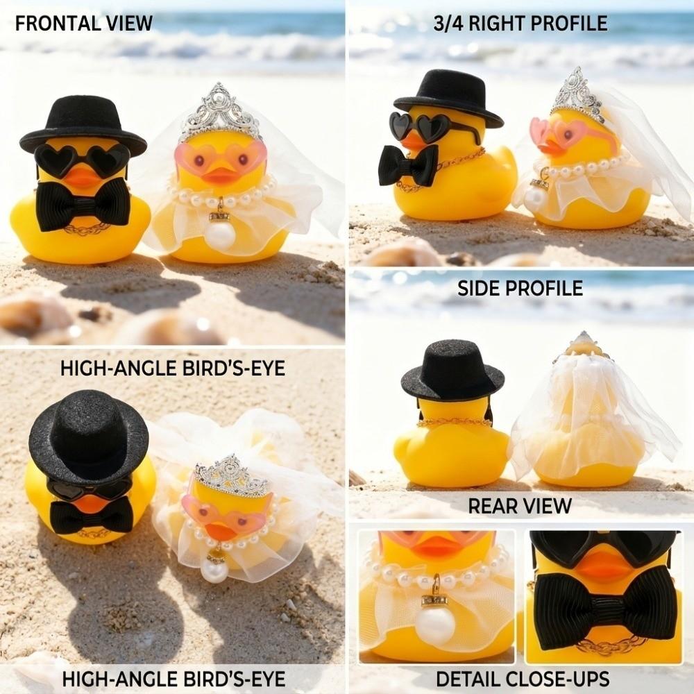 Lustige Hochzeits-Enten-Dekorationen Geschenke Gastgeschenke Partyzubehör Paar-Enten-Ornament-Set Dekoration