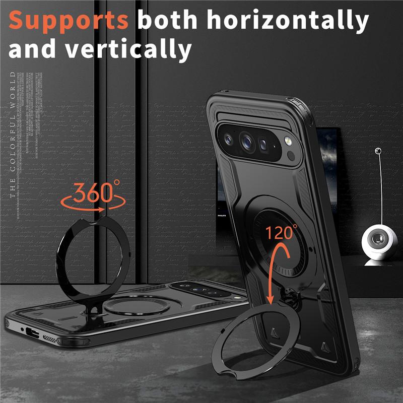 Suitable for Google Pixel 10A Protective Case 360 Degree Rotating Bracket Pixel 19 Day Ring Anti-drop Mobile Phone Case