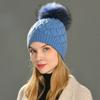 Jxwatcher Women Winter Hat Real Fur Pompom Angora Knitted Wool Beanie Fashion Casual Outdoor Thick Ladies Warm Fur Ball Hats New
